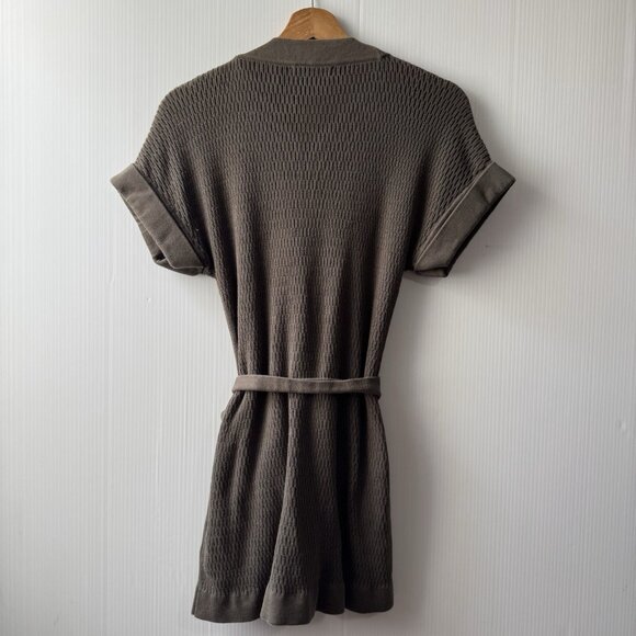 Banana Republic Olive Green Sz S Belted Button Front Cardigan Sweater Women’s - Picture 2 of 14